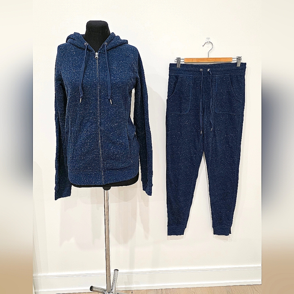 Danskin Blue Joggers with Tapered Leg and Elastic Waist Coord Set S